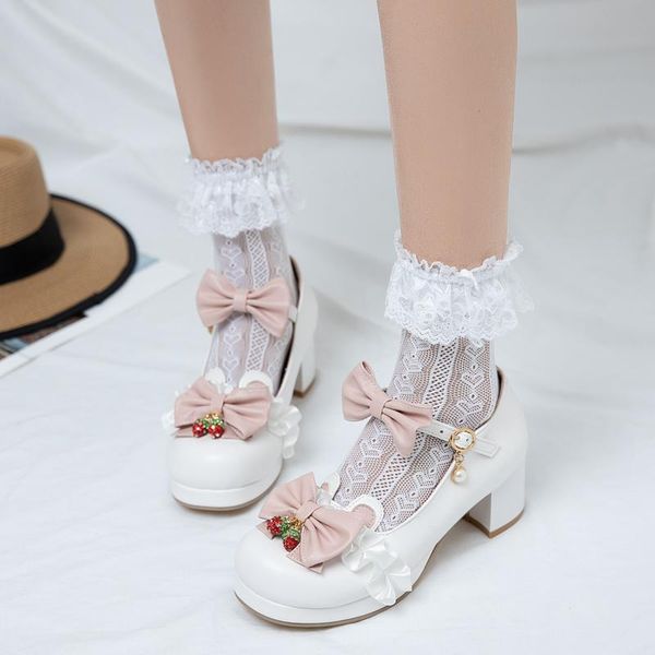 dress shoes princess lolita lady mary jane sweet girls cosplay wedding high heels chunky bow decoration increased size 34-48, Black
dress shoes princess lolita lady mary jane sweet girls cosplay wedding high heels chunky bow decoration increased size 34-48, Black