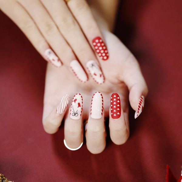 false nails 24pcs/box diy almond ballerina christmas stiletto fake full cover nail tips press on detachable, Red;gold
false nails 24pcs/box diy almond ballerina christmas stiletto fake full cover nail tips press on detachable, Red;gold
