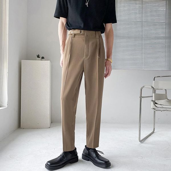 men's suits & blazers men loose casual tapered pants ribbon waist korean streetwear simple fashion suit man trousers, White;black
men's suits & blazers men loose casual tapered pants ribbon waist korean streetwear simple fashion suit man trousers, White;black