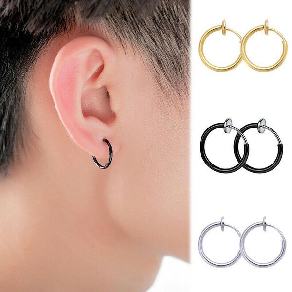 hoop & huggie no piercing earrings retractable need women hip-hop men style, Golden;silver
hoop & huggie no piercing earrings retractable need women hip-hop men style, Golden;silver