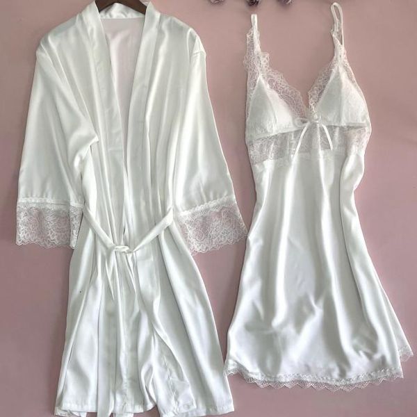v-neck lace twniset robe set loose satin bathrobe bride bridesmaid wedding kimono gown sleepwear casual intimate lingerie women's, Black;red
v-neck lace twniset robe set loose satin bathrobe bride bridesmaid wedding kimono gown sleepwear casual intimate lingerie women's, Black;red
