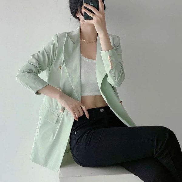 women's suits & blazers 2021 fashion spring suit jacket collar solid color slim casual outer set button decoration, White;black
women's suits & blazers 2021 fashion spring suit jacket collar solid color slim casual outer set button decoration, White;black