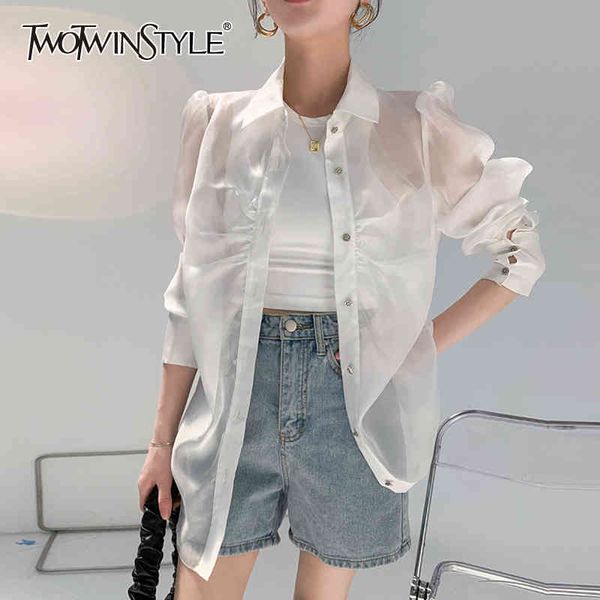 casual solid ruched shirt for women lapel long sleeve straight loose blouses female summer fashion stylish 210524, White
casual solid ruched shirt for women lapel long sleeve straight loose blouses female summer fashion stylish 210524, White