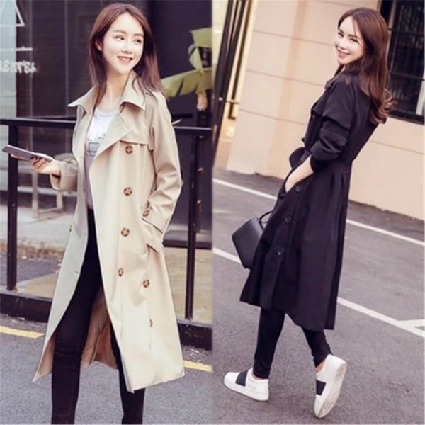 women's trench coats spring autumn fashion slim coat women casual double-breasted drawstring loose x long female overcoat, Tan;black
women's trench coats spring autumn fashion slim coat women casual double-breasted drawstring loose x long female overcoat, Tan;black