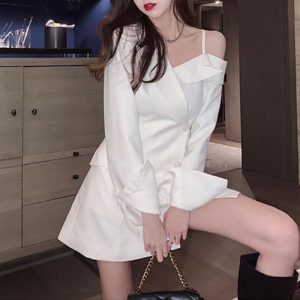 blazer dress women england long sleeve mini suit winter one-piece lady casual office clothing korean asymmetrical dresses, Black;gray
blazer dress women england long sleeve mini suit winter one-piece lady casual office clothing korean asymmetrical dresses, Black;gray