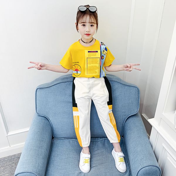 2021 summer clothes girls outfit thin tracksuit yellow casual sweatpants cartoon t-shirt girls side spliced joggers 2 piece set, White
2021 summer clothes girls outfit thin tracksuit yellow casual sweatpants cartoon t-shirt girls side spliced joggers 2 piece set, White