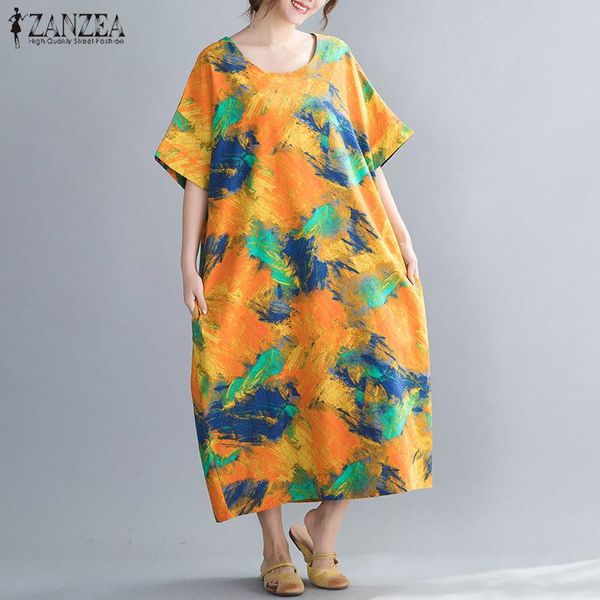 casual dresses zanzea 2021 women's printed dress summer maxi sundress short sleeve long vestidos female o neck robe femme plus size, Black;gray
casual dresses zanzea 2021 women's printed dress summer maxi sundress short sleeve long vestidos female o neck robe femme plus size, Black;gray