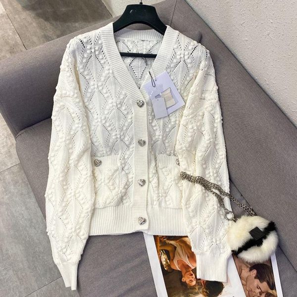 women's knits & tees 2021 autumn high-end fashion loose crochet hollow out cardigan women love-buttons dot argyle pattern sweate, White
women's knits & tees 2021 autumn high-end fashion loose crochet hollow out cardigan women love-buttons dot argyle pattern sweate, White