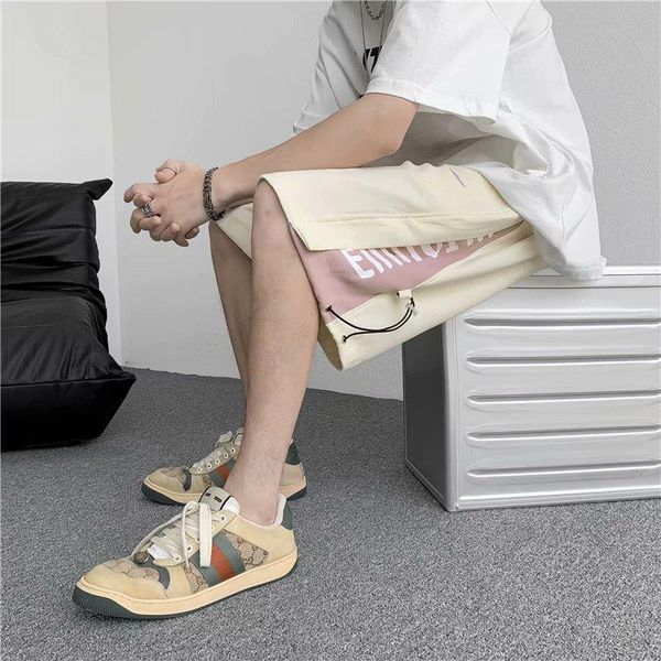 men's shorts summer casual pants hong kong style loose tide brand stitching contrast sports korean trend five-point, White;black
men's shorts summer casual pants hong kong style loose tide brand stitching contrast sports korean trend five-point, White;black