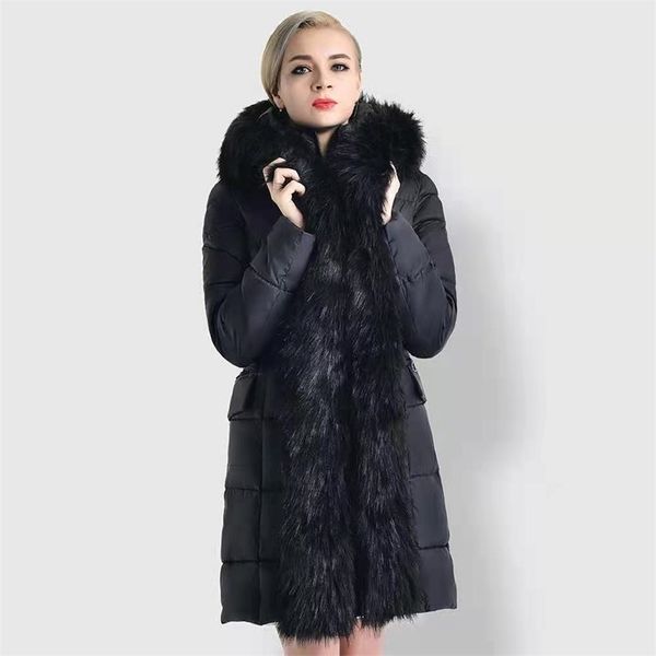 winter long down cotton coat women's european and american thick cotton-padded coat with large fur collar 210819, Black
winter long down cotton coat women's european and american thick cotton-padded coat with large fur collar 210819, Black