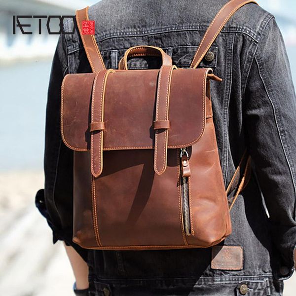 retro first layer cowhide backpack, men's casual leather crazy horse school bag backpack
retro first layer cowhide backpack, men's casual leather crazy horse school bag backpack