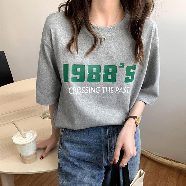 women's t-shirt zoki white women t shirt print letter loose o neck comfort all match student short sleeve korean summer fashion 2021
women's t-shirt zoki white women t shirt print letter loose o neck comfort all match student short sleeve korean summer fashion 2021