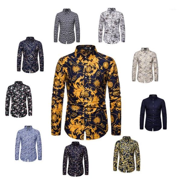 men's casual shirts 2021 spring and autumn trendy color series large size retro fashion flower shirt long-sleeved korean male, White;black
men's casual shirts 2021 spring and autumn trendy color series large size retro fashion flower shirt long-sleeved korean male, White;black