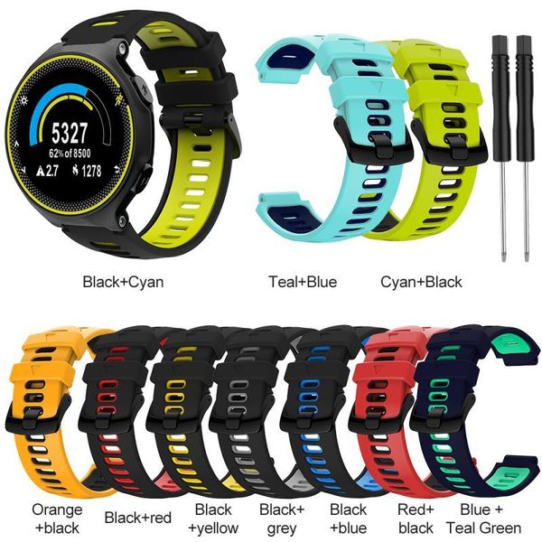 watch bands double color silicone wrist strap band for garmin forerunner 735xt with utility knife smart wristband correa, Black;brown
watch bands double color silicone wrist strap band for garmin forerunner 735xt with utility knife smart wristband correa, Black;brown