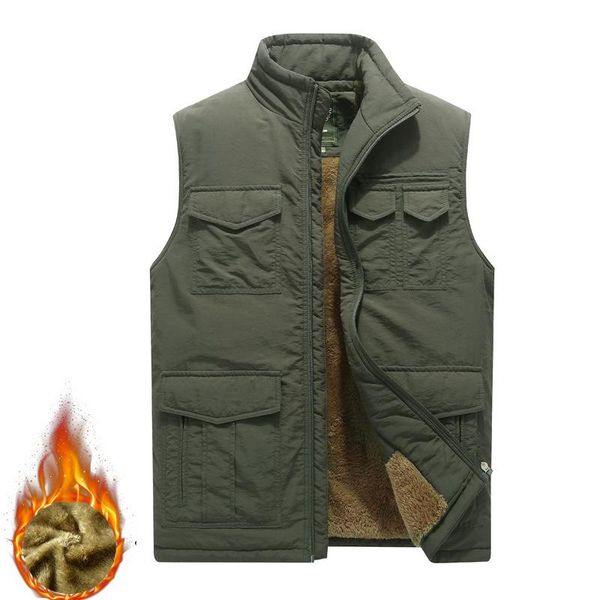 men thick warm fleece vest sleeveless autumn winter jacket casual waistcoat fishing windbreak man clothes plus size m-8xl men's vests, Black;white
men thick warm fleece vest sleeveless autumn winter jacket casual waistcoat fishing windbreak man clothes plus size m-8xl men's vests, Black;white