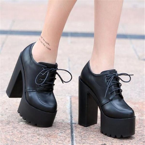 dress shoes fashion waterproof 14.5cm thick high high-heeled woman pumps wedding party pu lace up round toe, Black
dress shoes fashion waterproof 14.5cm thick high high-heeled woman pumps wedding party pu lace up round toe, Black