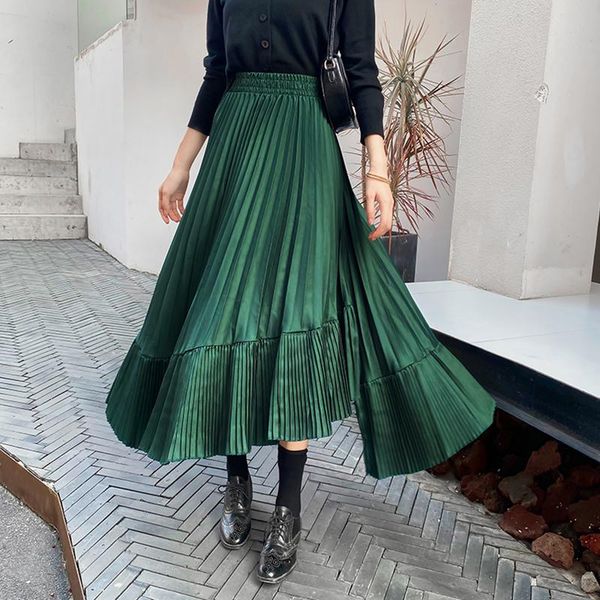 skirts vintage pleated womens elastic high waist irregular long female autumn ladies quality midi skirt jupe femme, Black
skirts vintage pleated womens elastic high waist irregular long female autumn ladies quality midi skirt jupe femme, Black