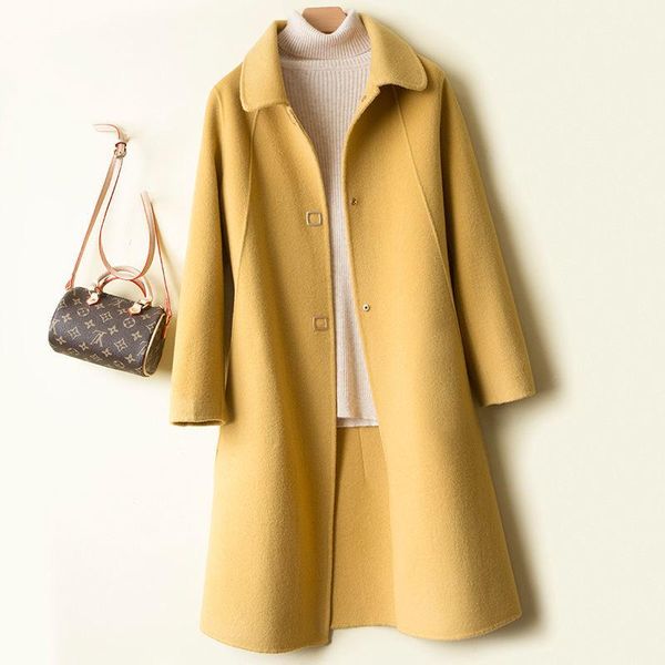 women's wool & blends women autumn coat female fashion warm long sleeve thick jacket winter single breasted woolen overcoat w877, Black
women's wool & blends women autumn coat female fashion warm long sleeve thick jacket winter single breasted woolen overcoat w877, Black