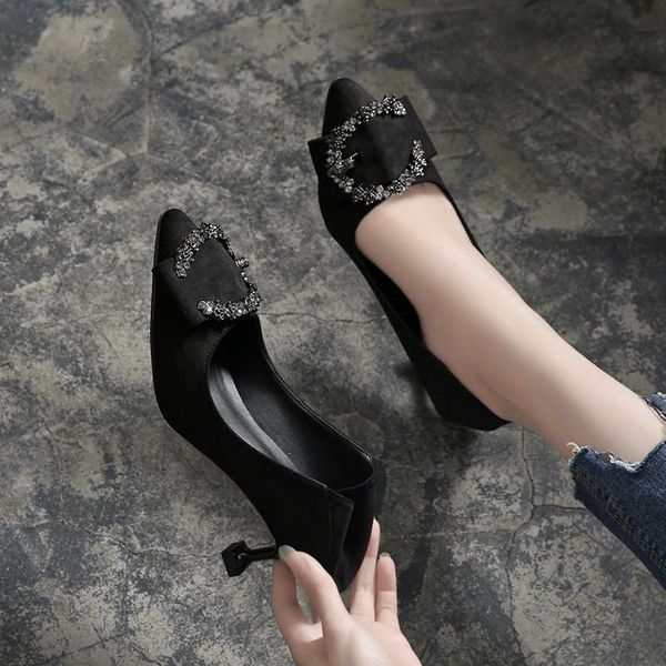 dress shoes women's 2021 suede pointed stiletto heel high heels square buckle cat single plus size, Black
dress shoes women's 2021 suede pointed stiletto heel high heels square buckle cat single plus size, Black