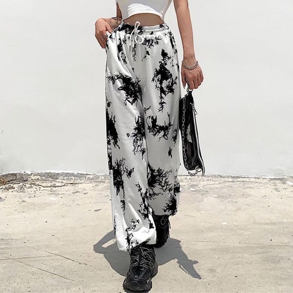 women tie dye gradient pants highstreet sports running sweatpants high waist vintage printed casual long oc6 women's & capris, Black;white
women tie dye gradient pants highstreet sports running sweatpants high waist vintage printed casual long oc6 women's & capris, Black;white