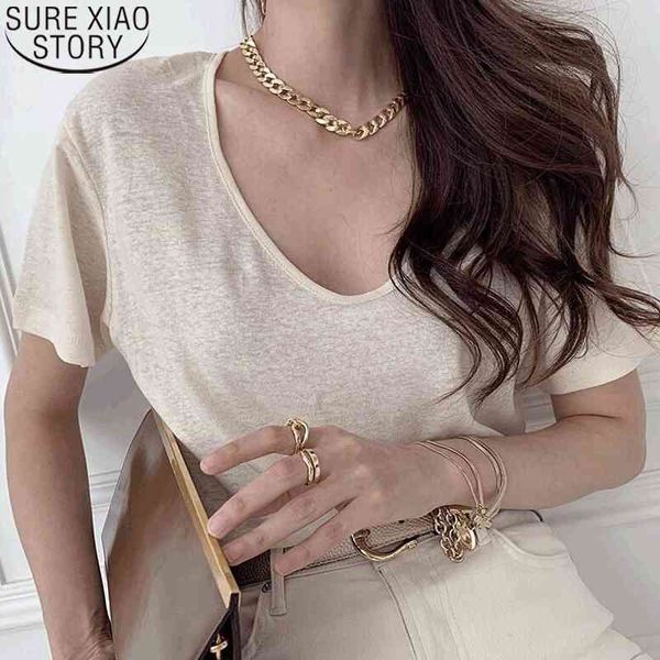 korean solid short sleeve basic t-shirt women summer simple woman tshirts tee shirt cotton bottoming t-shirt 14230 210510, White
korean solid short sleeve basic t-shirt women summer simple woman tshirts tee shirt cotton bottoming t-shirt 14230 210510, White