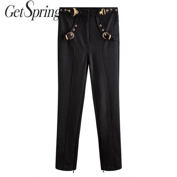 women's pants & capris getspring women metal button decoration high waist loose long trousers all match black early spring, Black;white
women's pants & capris getspring women metal button decoration high waist loose long trousers all match black early spring, Black;white
