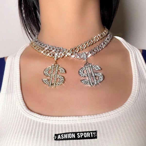 chains bling dollar sign crystal cuban chain choker necklace for women trend hip hop punk charm pendant necklaces birthday jewelry gift, Silver
chains bling dollar sign crystal cuban chain choker necklace for women trend hip hop punk charm pendant necklaces birthday jewelry gift, Silver