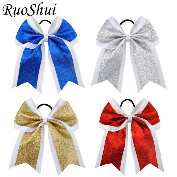 est 7 inch sequin cheerleading hair bow glitter grosgrain ribbon bows elastic band ponytail holder for girls/women accessories, Slivery;white
est 7 inch sequin cheerleading hair bow glitter grosgrain ribbon bows elastic band ponytail holder for girls/women accessories, Slivery;white