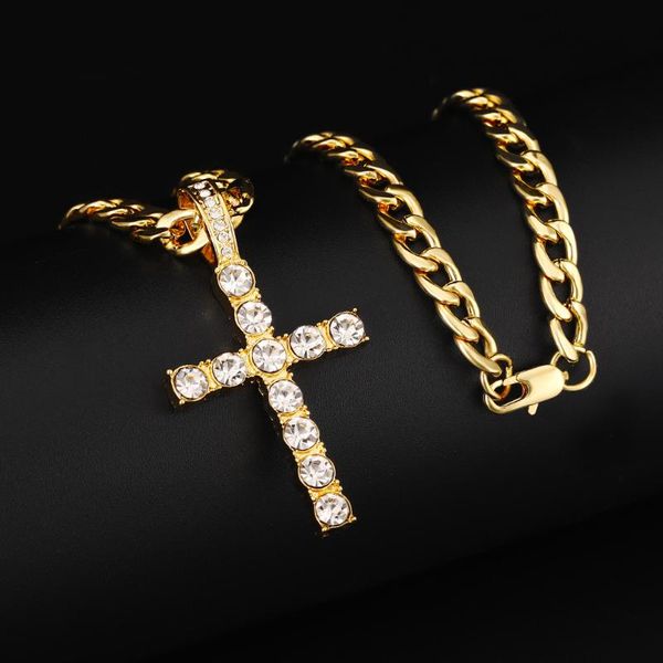 chains men hip hop cross pendant necklace with 4mm zircon tennis chain iced out bling necklaces hiphop jewelry fashion gift, Silver
chains men hip hop cross pendant necklace with 4mm zircon tennis chain iced out bling necklaces hiphop jewelry fashion gift, Silver