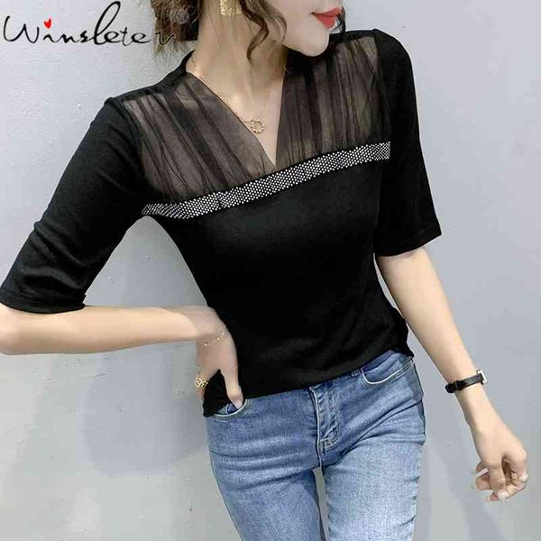 women's t-shirt summer korean clothes cotton loose chic mech patchwork shiny diamonds women half sleeve tees t16201a lnz, White
women's t-shirt summer korean clothes cotton loose chic mech patchwork shiny diamonds women half sleeve tees t16201a lnz, White