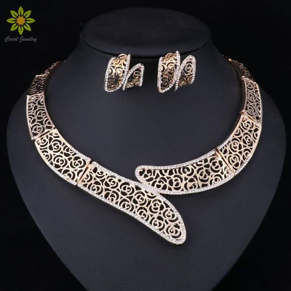 earrings & necklace african jewelry sets women wedding gold color crystal set fashion bridal accessories, Silver
earrings & necklace african jewelry sets women wedding gold color crystal set fashion bridal accessories, Silver