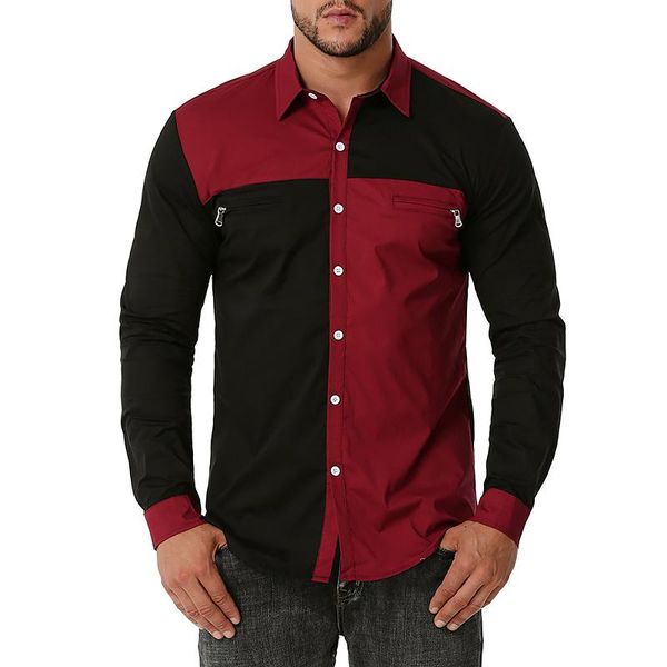 men's casual shirts patchwork long sleeve cotton shirt men 2021 autumn slim fit western cowboy mens work business camisas, White;black
men's casual shirts patchwork long sleeve cotton shirt men 2021 autumn slim fit western cowboy mens work business camisas, White;black