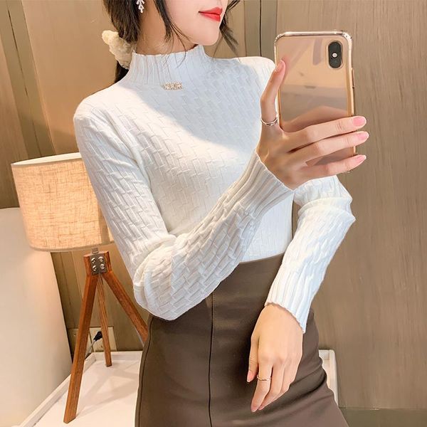 fashion casual woman sweaters half turtleneck bottoming solid long sleeve pullovers women winter knitted clothes 2021 women's, White;black
fashion casual woman sweaters half turtleneck bottoming solid long sleeve pullovers women winter knitted clothes 2021 women's, White;black