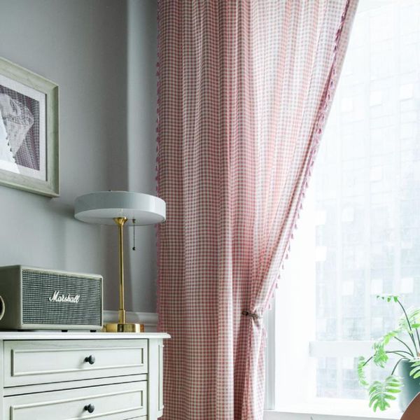 pink plaid tassel curtain cotton linen simple modern blackout japanese style bay flat window cover for living room & drapes
pink plaid tassel curtain cotton linen simple modern blackout japanese style bay flat window cover for living room & drapes