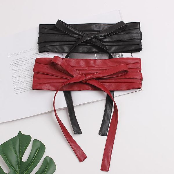 belts women's runway fashion pu leather bow cummerbunds female dress corsets waistband decoration wide belt tb1453, Black;brown
belts women's runway fashion pu leather bow cummerbunds female dress corsets waistband decoration wide belt tb1453, Black;brown