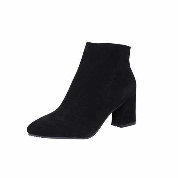 boots autumn and winter style pointed bare thick high heeled women's large single boot frosted short, Black
boots autumn and winter style pointed bare thick high heeled women's large single boot frosted short, Black