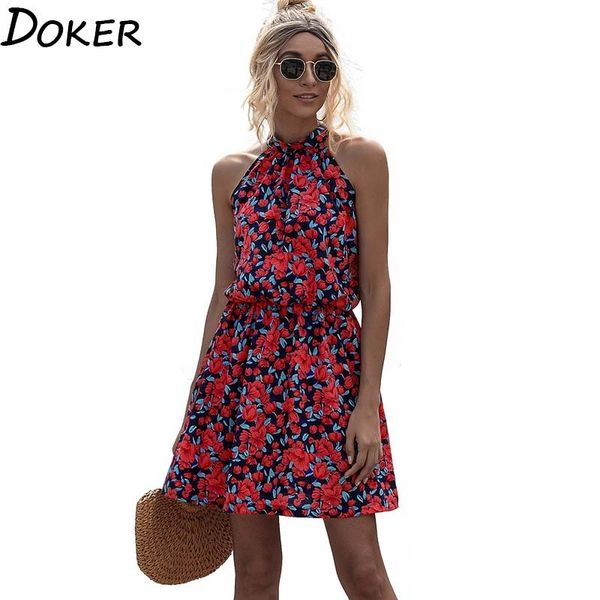 new summer floral sleeveless dresses women off shoulder elegant red mini dress plus size beach casual boho short dress 210423, Black;gray
new summer floral sleeveless dresses women off shoulder elegant red mini dress plus size beach casual boho short dress 210423, Black;gray