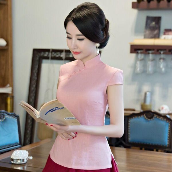 pink vintsge short sleeve women's shirt chinese traditional lady cotton linen blouse handmade button oversize 3xl blouses & shirts, White
pink vintsge short sleeve women's shirt chinese traditional lady cotton linen blouse handmade button oversize 3xl blouses & shirts, White