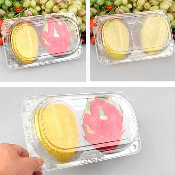 10pcs transparent fruit storage containers with lids 2 compartments packing box breathable stackable bento box disposable
10pcs transparent fruit storage containers with lids 2 compartments packing box breathable stackable bento box disposable
