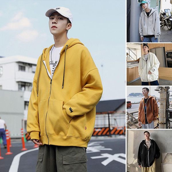 men's jackets oversize korean men hoodies 2021 autumn man casual coats solid color hooded jacket coat hip hop male, Black;brown
men's jackets oversize korean men hoodies 2021 autumn man casual coats solid color hooded jacket coat hip hop male, Black;brown
