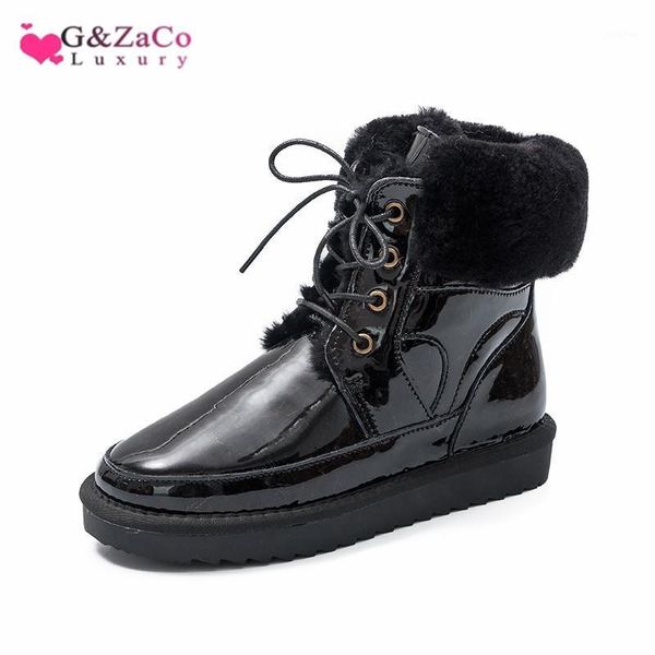 boots g&zaco luxury winter snow shoes flat wool natural sheep fur women's mid-calf genuine waterproof leather1, Black 
boots g&zaco luxury winter snow shoes flat wool natural sheep fur women's mid-calf genuine waterproof leather1, Black