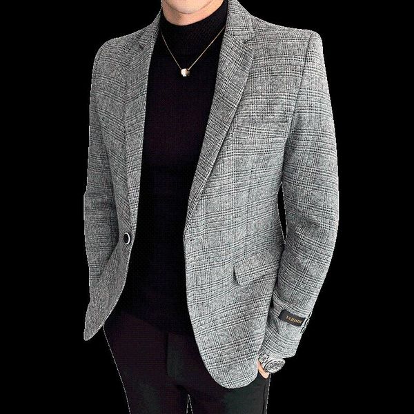 men's suits & blazers 2021 net red plaid small suit male slim korean version of handsome casual british woolen trend autumn thin coat, White;black
men's suits & blazers 2021 net red plaid small suit male slim korean version of handsome casual british woolen trend autumn thin coat, White;black