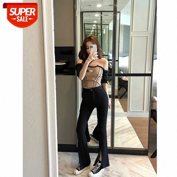 casual split suit flared pants tight-fitting slim waist black women #mz8d, Black;white
casual split suit flared pants tight-fitting slim waist black women #mz8d, Black;white