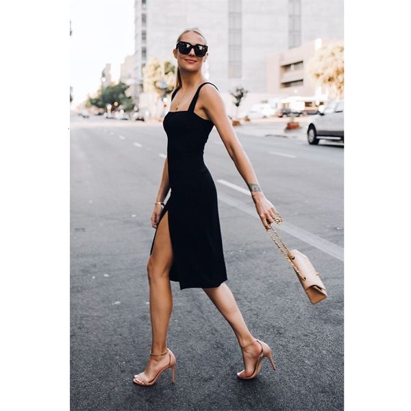 casual dresses summer women's black sling and knee slimming fork dress 8f9l, Black;gray
casual dresses summer women's black sling and knee slimming fork dress 8f9l, Black;gray