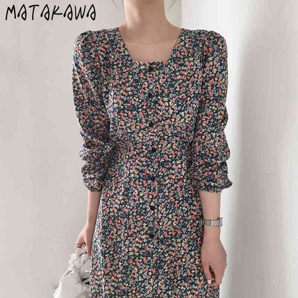 matakawa long sleeve floral women's dress korean chic vintage square collar femme robe single breasted vestidos 210513, Black;gray
matakawa long sleeve floral women's dress korean chic vintage square collar femme robe single breasted vestidos 210513, Black;gray