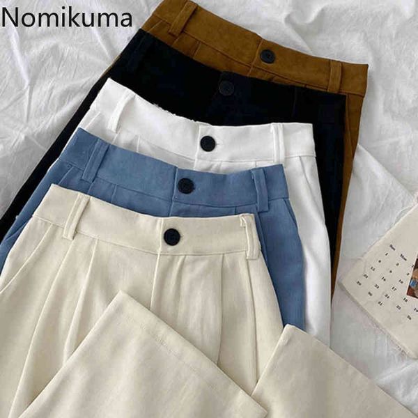 nomikuma high waist suit pants women solid color casual straight trousers female chic loose pantalones office ladies 210514, Black;white
nomikuma high waist suit pants women solid color casual straight trousers female chic loose pantalones office ladies 210514, Black;white