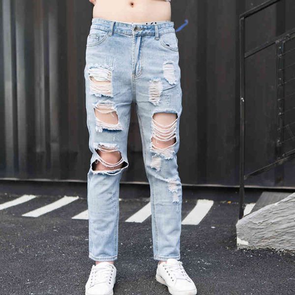 jean brim points of men big hole spring and autumn country tide marks nine pants pe2a, Blue
jean brim points of men big hole spring and autumn country tide marks nine pants pe2a, Blue