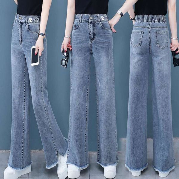 wide leg women's spring and summer high waist loose tube slim pants fashion, Blue
wide leg women's spring and summer high waist loose tube slim pants fashion, Blue
