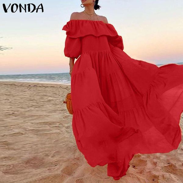 casual dresses summer 3/4 sleeve off shoulder maxi dress vonda women party pleated bohemian vestidos plus size sundress femme, Black;gray
casual dresses summer 3/4 sleeve off shoulder maxi dress vonda women party pleated bohemian vestidos plus size sundress femme, Black;gray