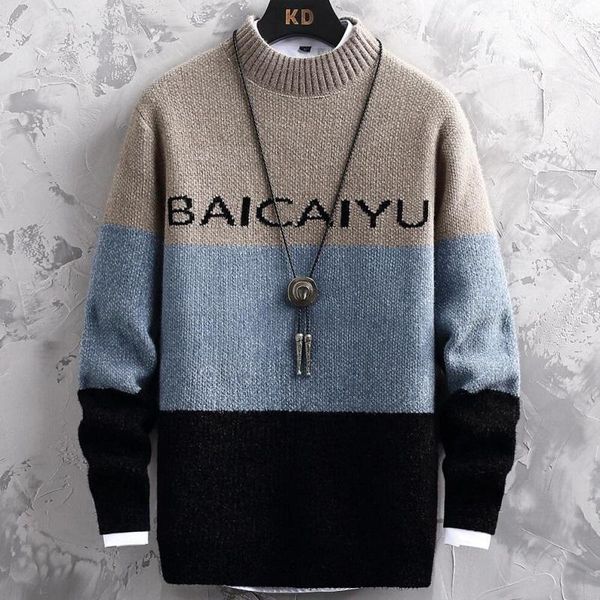 men's sweaters pull homme 2021 winter thick warm patchwork sweater men turtleneck male pullovers christmas, White;black
men's sweaters pull homme 2021 winter thick warm patchwork sweater men turtleneck male pullovers christmas, White;black